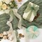 Fall Ribbon 1.5 inch x 30 Yard Handmade Silk, Ivory/Dusty Sage/Terracotta Fringe Chiffon Ribbon for Wedding Invitations, Bridal Bouquets Wrapping, Flower Arrangement Decoration
